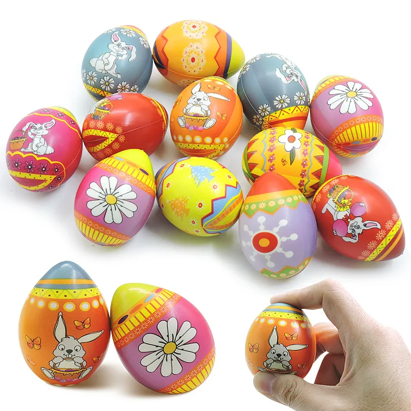 Easter Egg Pu Slow Rebound Squishy Decompression Toy Cartoon Buuy Arcobaleno Squishies in silicone Antistress Decorazioni per feste Uova Regali