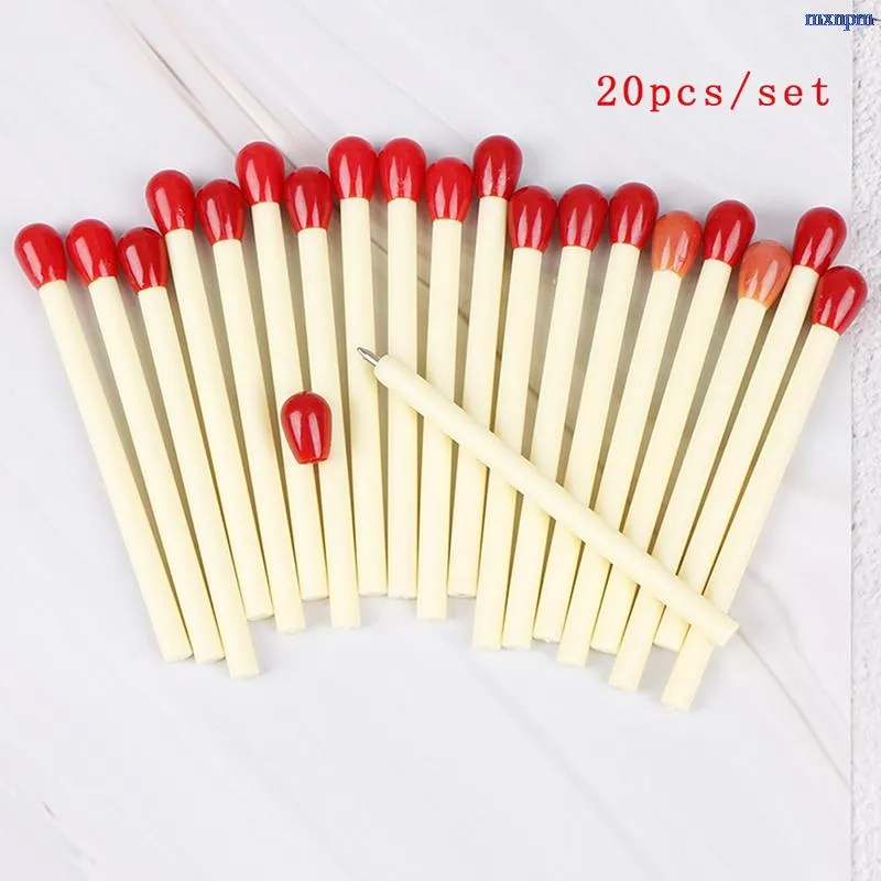 Bollpoint pennor 20 st/set pedagogisk matchstick penna skämtskolan leveranser match stationer studenter