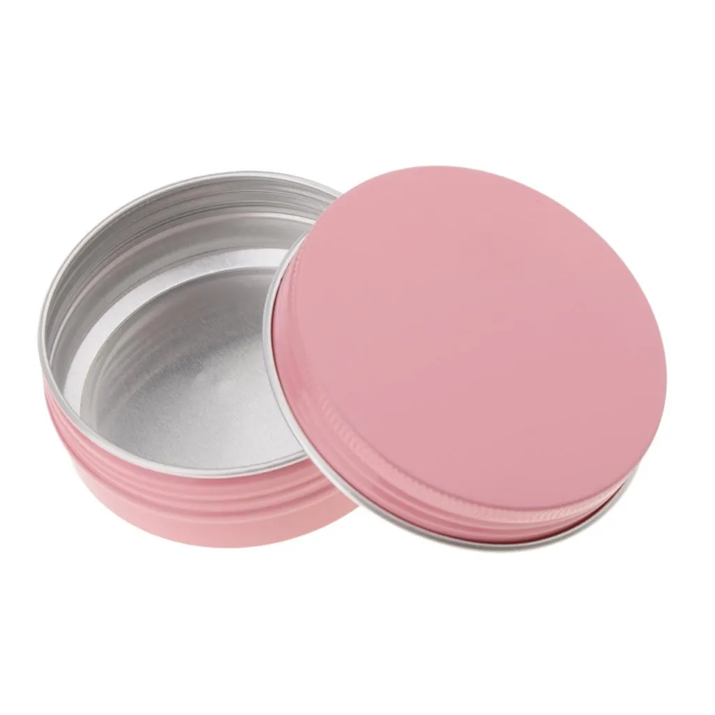 Récipients ronds en aluminium de 30 ml/60 ml pour baume à lèvres avec bouchon à vis pour baume à lèvres, cosmétique, bougies ou
