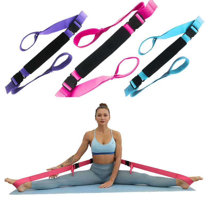 Yoga Stretching Leg Strap Yoga Tension Band Training Splits Stretch Cross Fork Dance Gymnastic Elastic Band Equipment for Home H1026