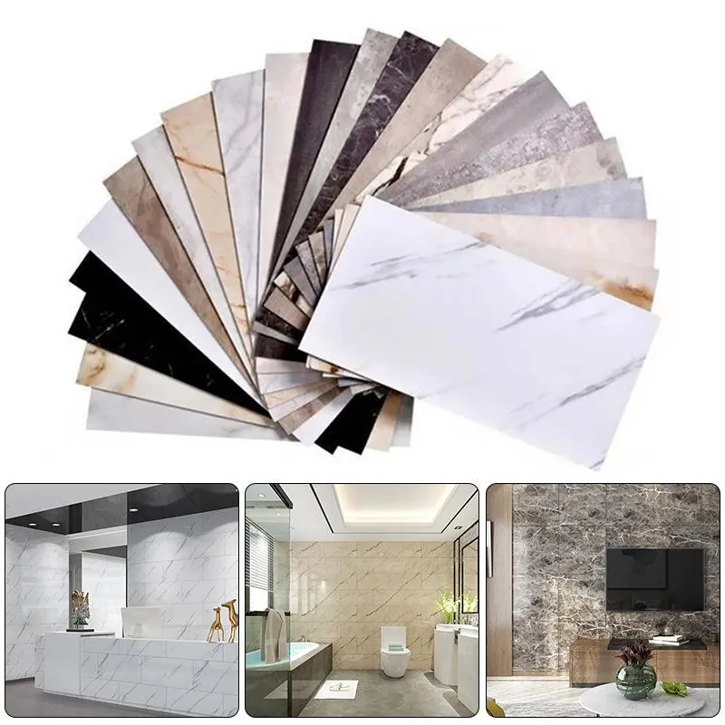 Wall Stickers Modern Thick Self Adhesive Tiles Floor Marble Bathroom Ground Wallpapers PVC Bedroom Furniture Sticker Room Decor