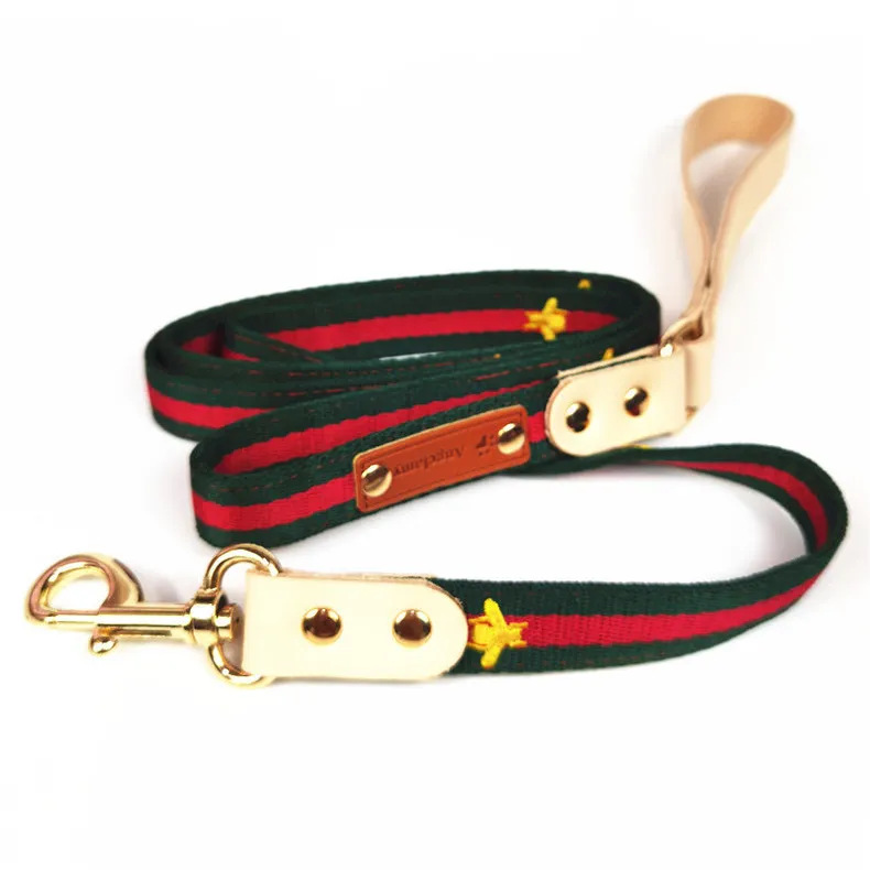 2 uppsättningar Classic Check Bow Teddy Collar Dog Walking Rope Chain för Små Medium Pet Collars Suit Leash Set 2021