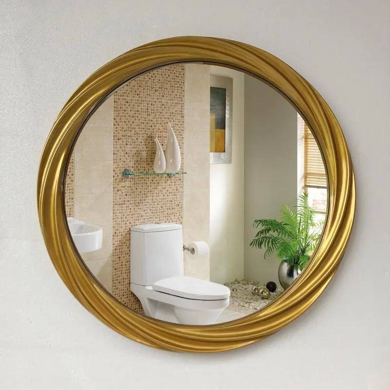 Mirrors Antique Gold Frame Decorative Mirror Round Bulk Wall Bathroom