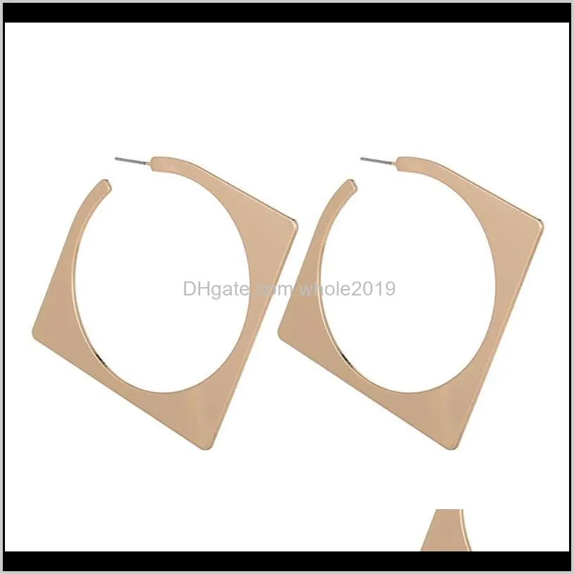 fashion rhombus gold color statement earrings 2020 big exaggeration earrings for women hanging modern female jewelry c6se#