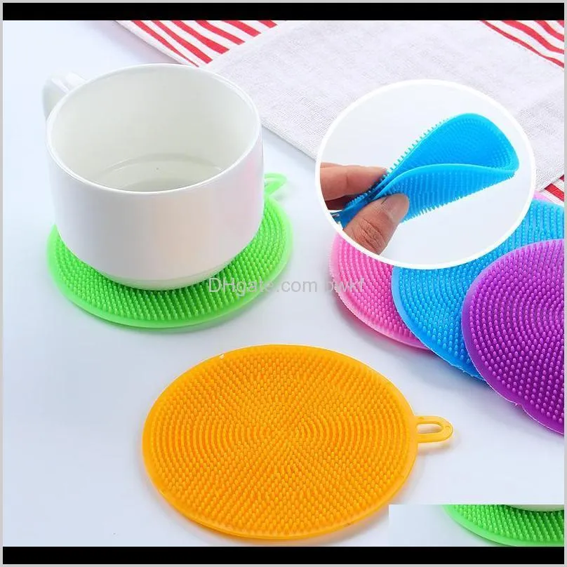 multifunction silicone sponge bowl cleaning brush silicone scouring pad silicone dish sponge kitchen pot cleaner washing tool sz566