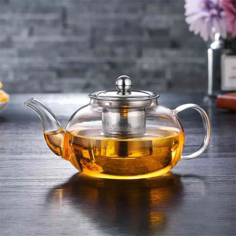 Clear Borosilicate Glass Teavana Teapot With Infuser With Stainless