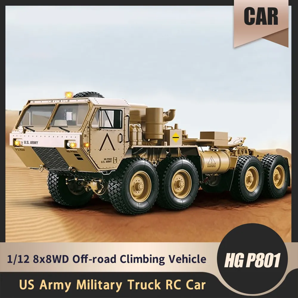 ネットショッピング Hg P801 1 12 8x8wd米軍の軍用トラックrc車のトラクターオフロードクライミング車のトレーラークローラ大人の子供おもちゃの贈り物 大阪正規品 Wctech Com Br