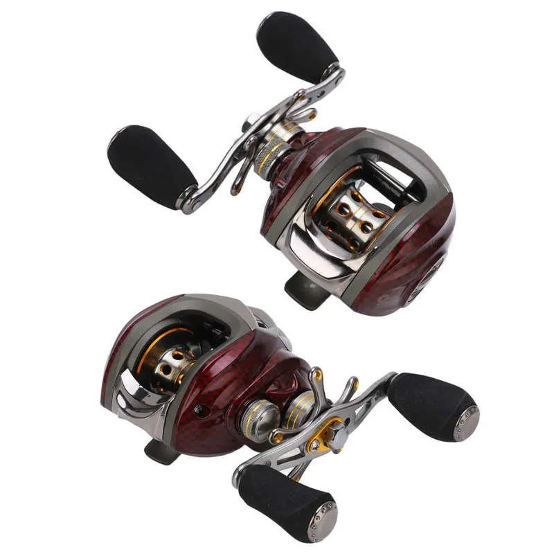 Baitcasting Reels Metal Makara Çift Fren Yem Balıkçılık Balıkçılık Tekerleği 10 Dişliler Manyetik Sistem Sol / Sağ El