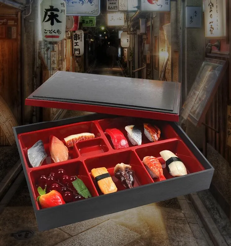 Bento Lunch Boxes Office Пищевая контейнер портативный рис суши кейтеринг студент пластиковая коробка Японский стиль wmq1093