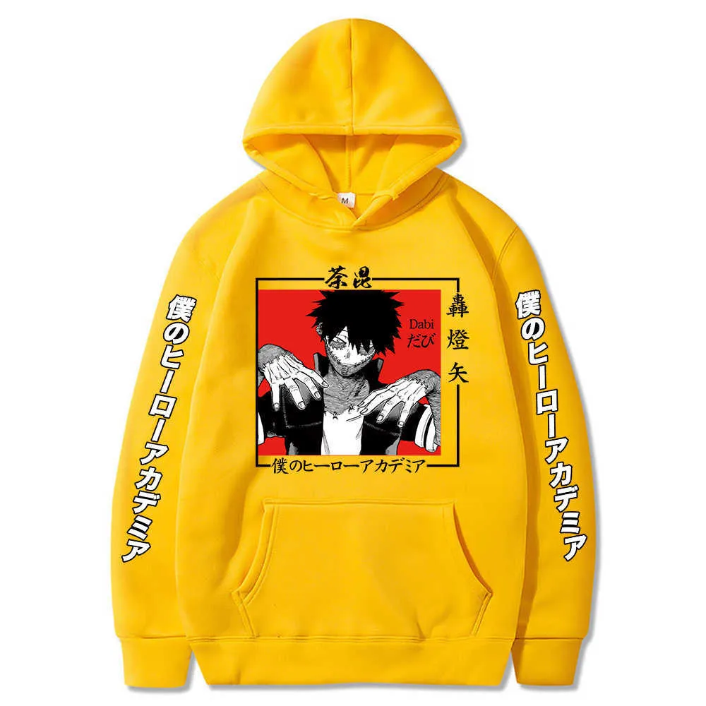 My Hero Academia Hoodie Anime Pullover Sweatshirts Academia Dabi Long Sleeve Hoodies Unisex Simple Classic H0910