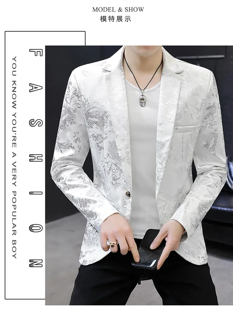 Herren Anzüge Blazer Männer Nachtclub Junge Casual Anzug Männlichen Kleine Jacke Koreanische Host_voghion.com