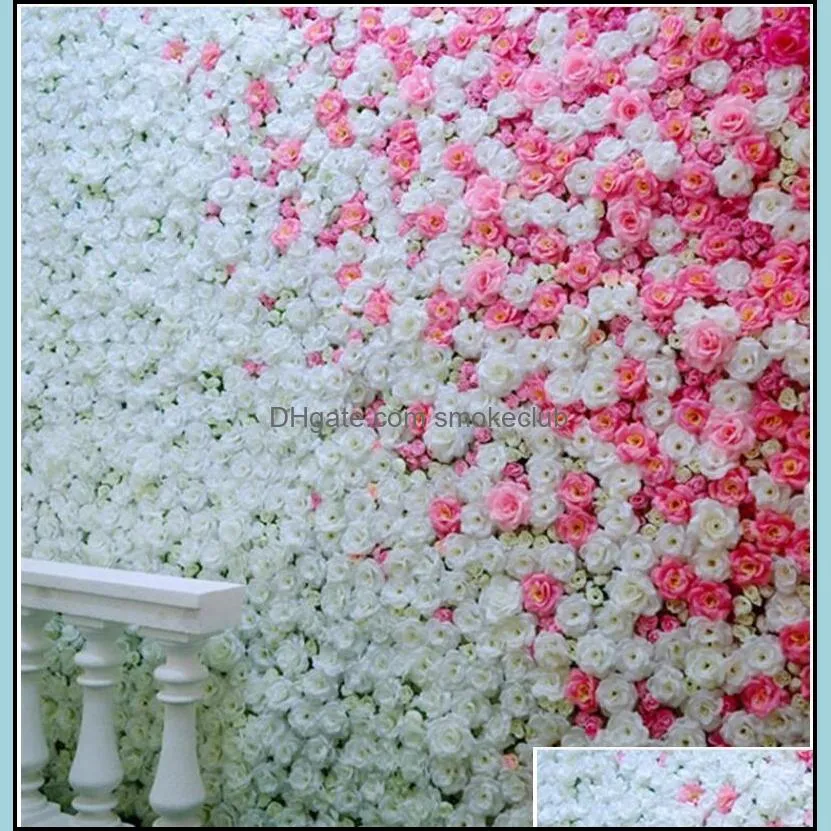 New Artificial Rose Flower Heads cloth Decorative Flowers Party Decoration Wedding Wall Flower Bouquet White Artificial Roses Bouquet
