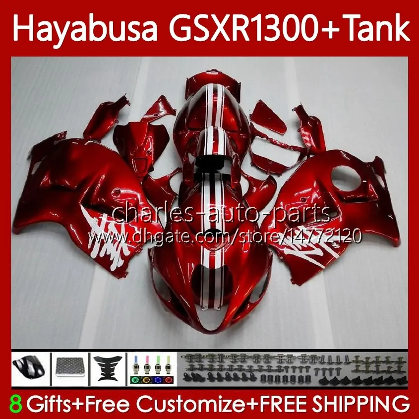 Carroçaria para Suzuki Hayabusa GSXR 1300 CC GSX-R1300 GSXR-1300 96-07 74No.0 1300cc GSXR1300 96 97 98 99 00 01 GSX R1300 2002 2003 2004 2005 2007 Fairing Metallic Red