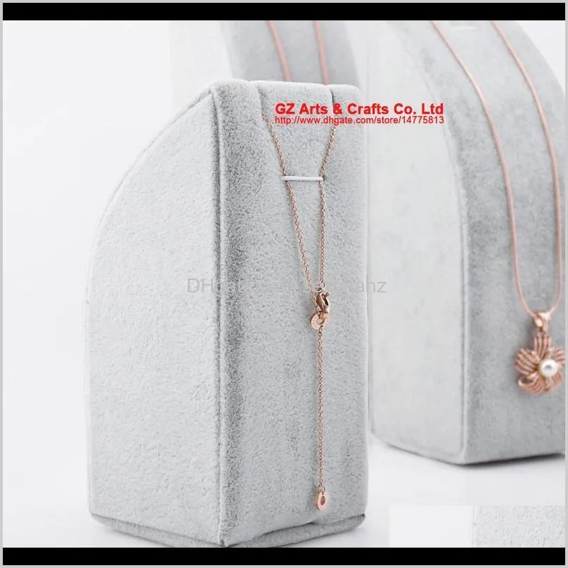  shipping black gray velvet pendant necklace chain display stand bracelet holder 3 pc/set jewelry packaging displays