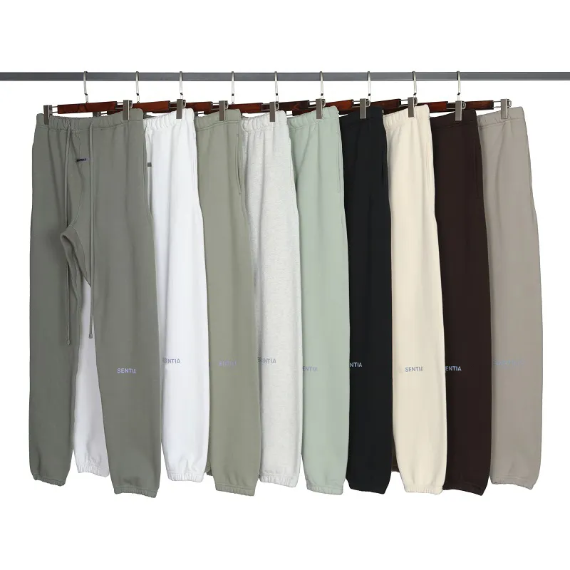 Autumn Winter USA  Reflective pants Trousers Casual Matcha Green Coffee Brown drawstring Sweatpants Men Women Jogger