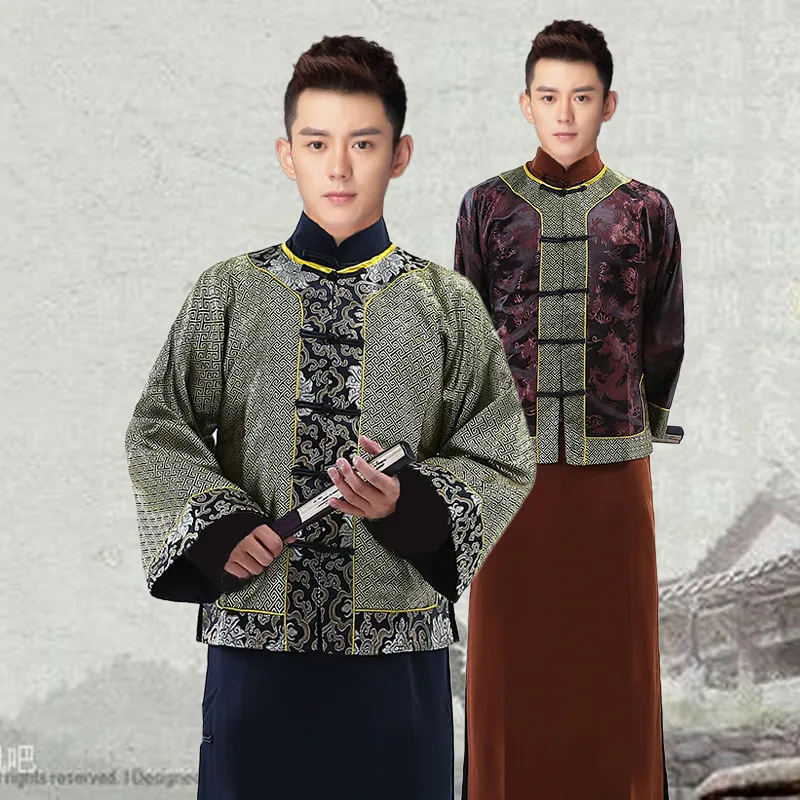 Hombres TV Cine escenario perfomance desgaste Chino Tang traje antiguo Traje Dinastía Qing Príncipe Cosplay Ropa popular tradicional vestido de hombre de negocios