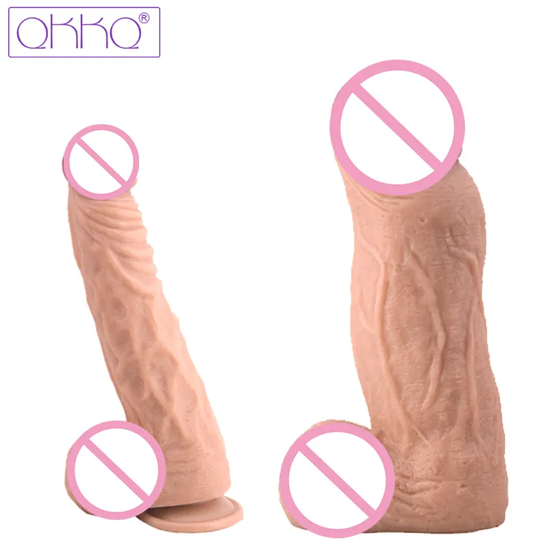 QKKQ Thick Big Dick Penis Realistic Dildo sexy Toys For Women Couples Sucker Artificial Clear Veins Masturbators Shop
