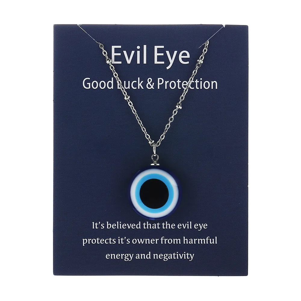 1pc Blue Glass Evil Eye Pendants Halsband för kvinnor Män Turkiet Lucky Necklace Choker Smycken Tillbehör