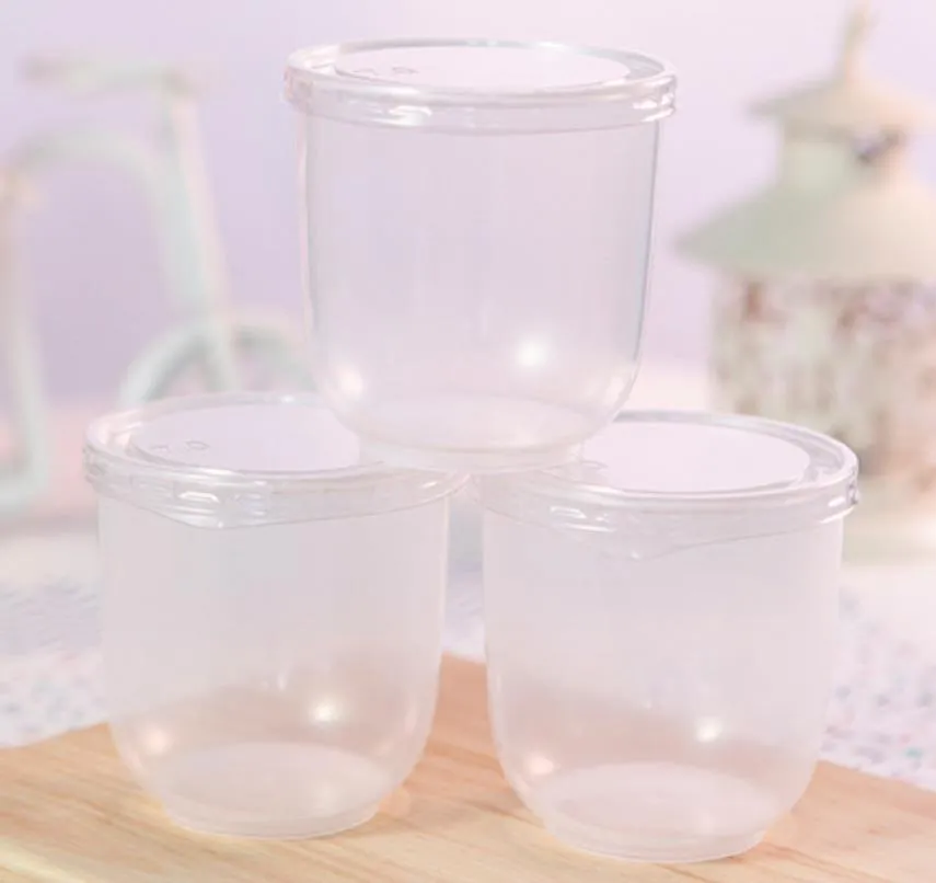 200ml Translucence Plastic Dessert Yogurt Cup With Lid Disposable Pudding Cup Bakery Takeaw