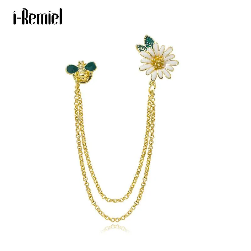 Épingles, Broches Doux Marguerite Fleur Abeille Broche Épingles En Émail Mignon Insecte Chemise Clip Épinglette Écharpe Boucle Mode Filles Corsage Femmes Accessori