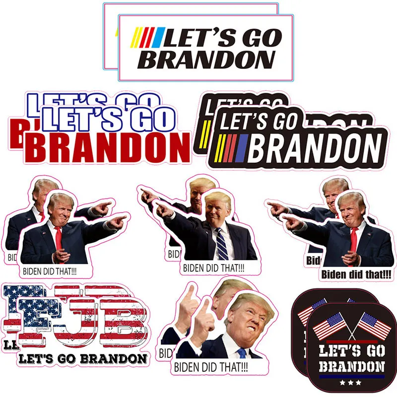 Let's Go Brandon Flags Sticker For Car Trump Prank Biden PVC Stickers