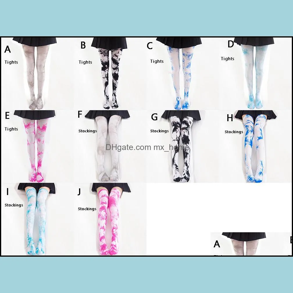 kids clothes girls Tie dye Knee socks Leggings children Stockings Spring Autumn Hip hop baby Thigh sock Costume tights Z1408