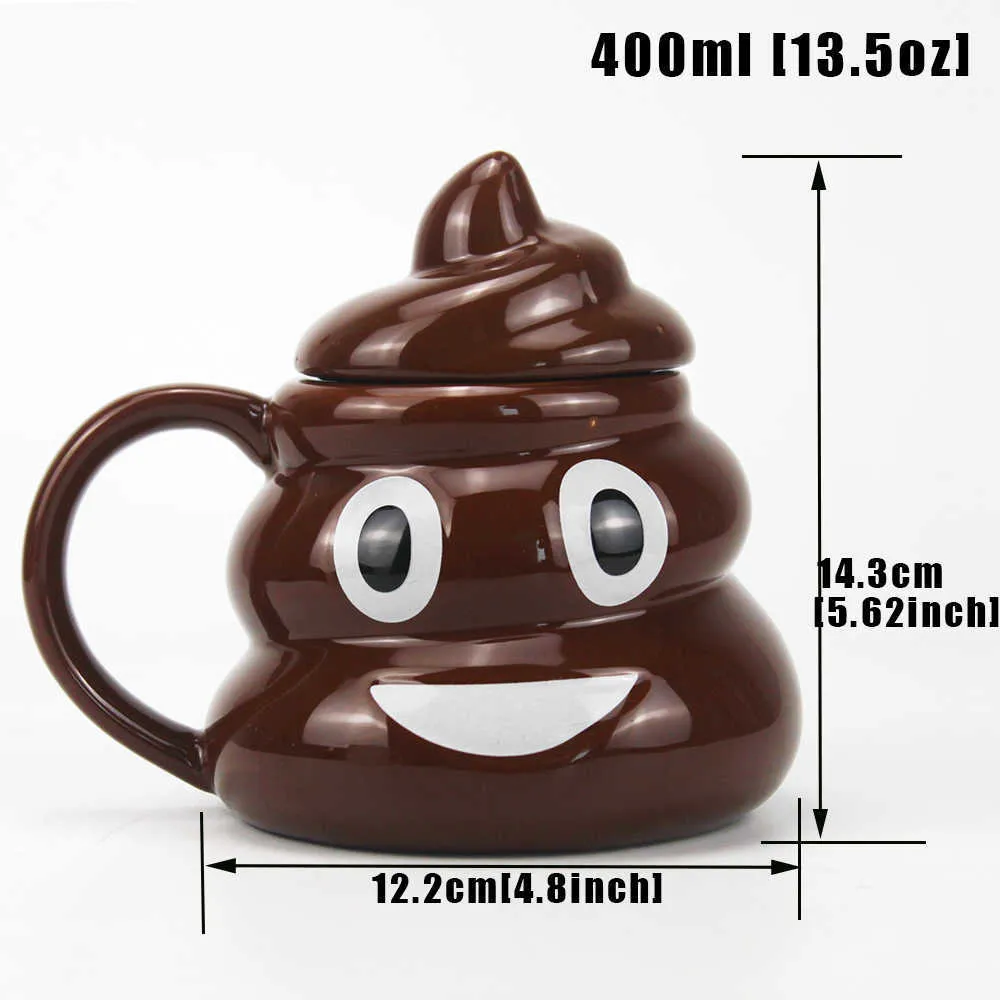 Tazza Di Cacca Di Cartone Animato 3D Tazza Di Tè E Caffè Regalo Divertente  E Umoristico, Tazze Di Cacca Con Coperchio, 400 Ml Da 11,77 € | DHgate, image size:1000x1000