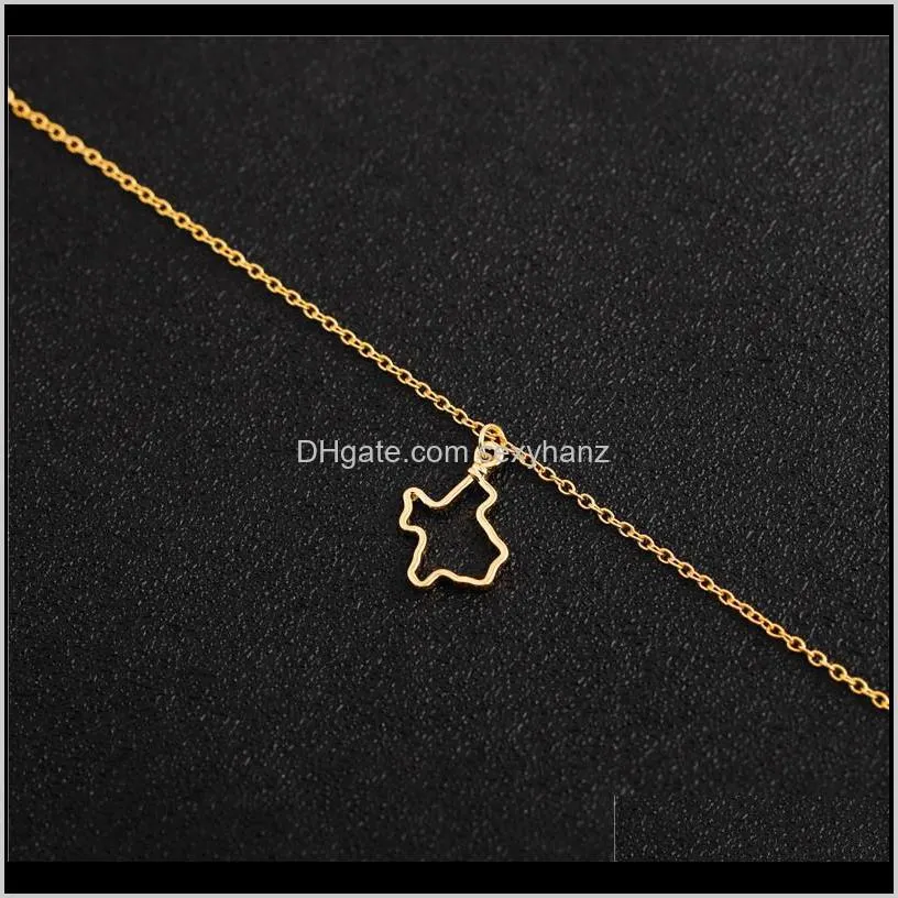 30pcs small state of texas map bracelet simple hollow outline texan american usa hometown tx state charm chain bracelets for women