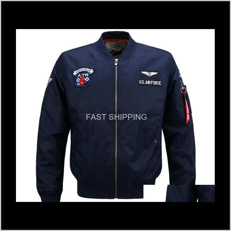 Flight Pilot Bomber Jacket Mens Casual