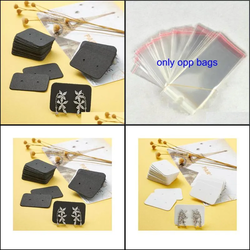 Earring Display Kraft Paper Price Tags Cardboard Display Cards White Black 400pcs/set Earring bbyWFT