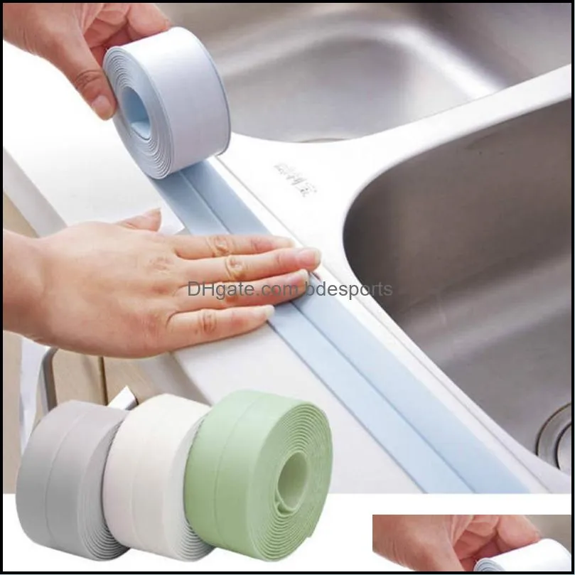 Bath Mats 2 Rolls Tape Waterproof Seam Seal Mildewproof Toilet Bathtub Gap Corner Line Stick For Bathroom (White)