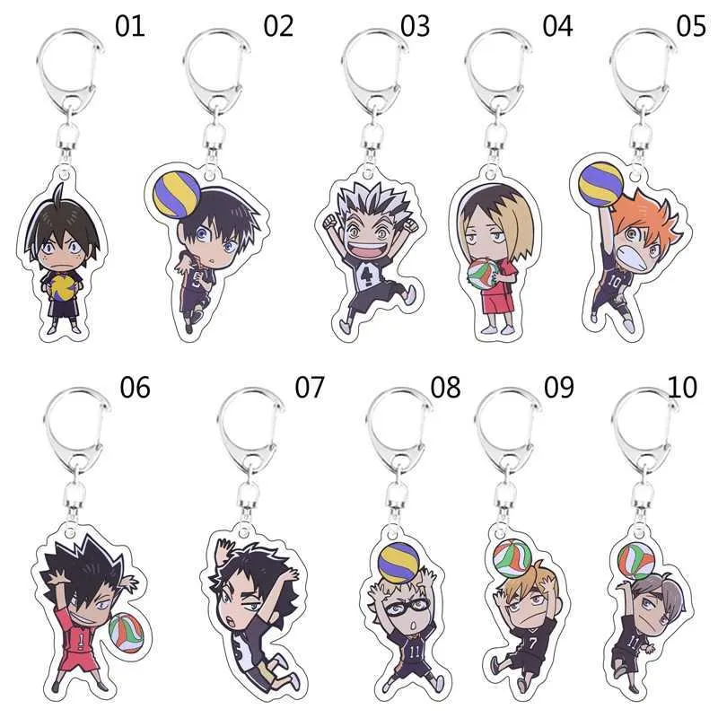 Nieuwe Mode Hot Leuke Hanger Anime Haikyuu Kenma Kozume Acryl Keychain Sleutelhanger Badge Sieraden Cosplay Sleutel Ringen G1019