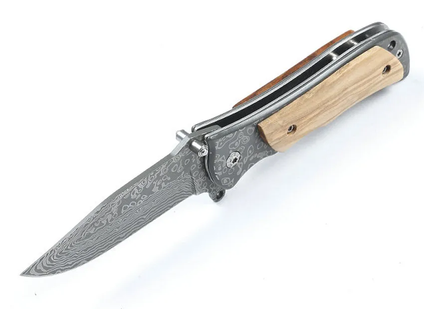 Lage Prijs Rush Sale Hoge Kwaliteit Flipper Folding Mes 440C Drop Point Blade Staal + Houten Handvat Assisted Fast Open Map Messen