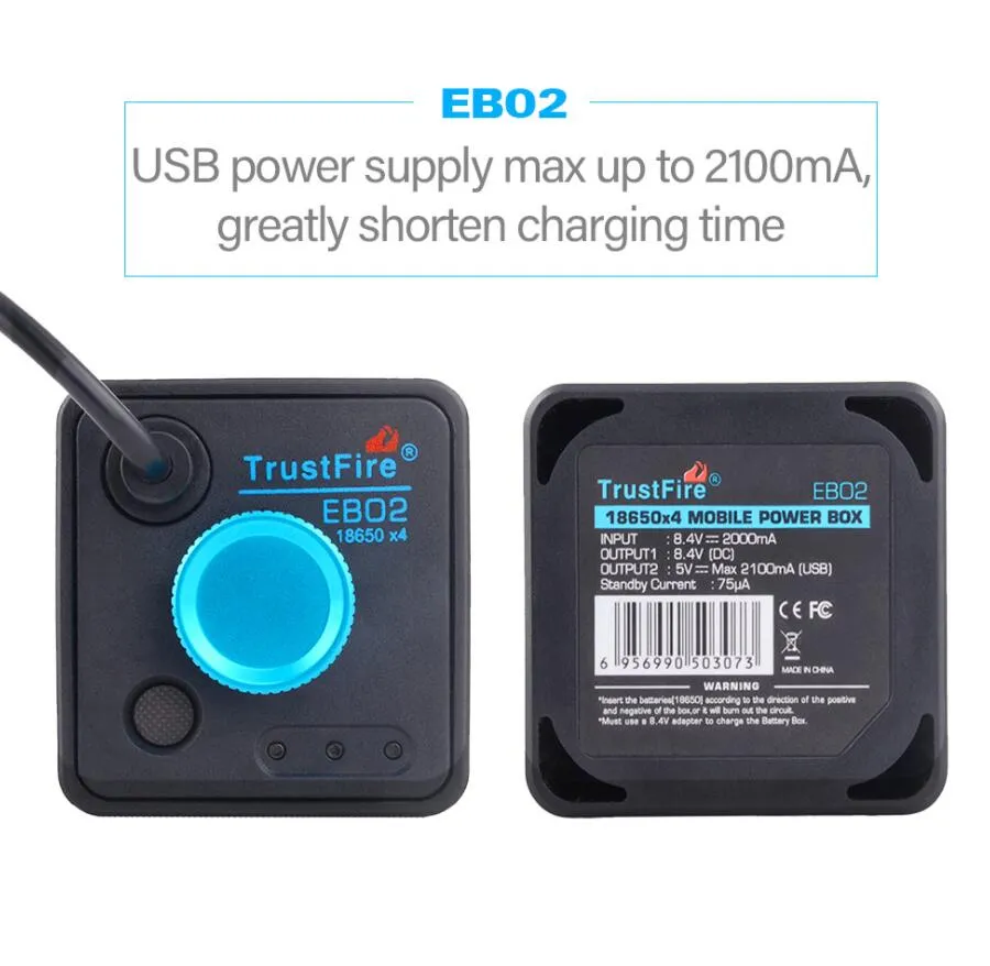 18650 Battery Pack Storage Boxes Power Bank Case Waterproof DC 8.4V USB  Charger For Led Bike Light EB03 EB02