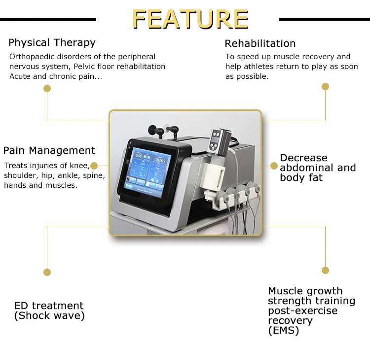 Stoßwellengerät Tecar EMS-Physiotherapiegerät Ganzkörpermassagegerät Heiße Produkte zu verkaufen