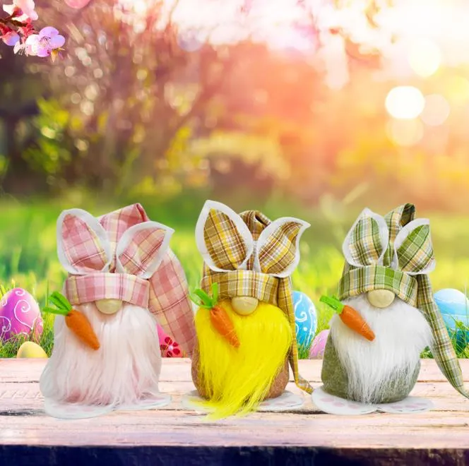 Fournitures de fête lapin de pâques Gnome décoration belle poupée sans visage en peluche nain Festival artisanat décoration accessoires enfants jouet