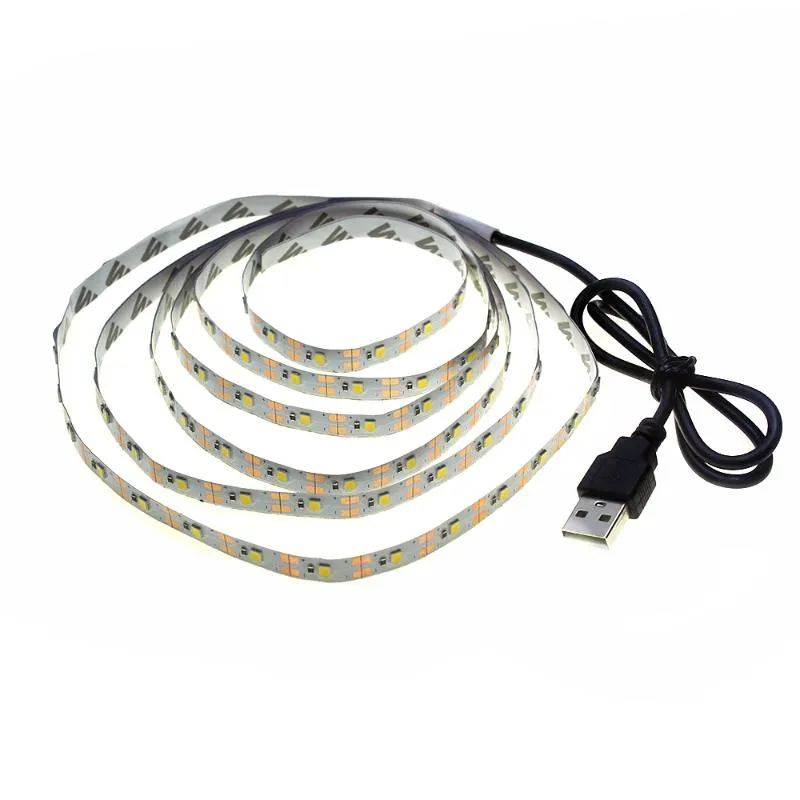 Полоски полоски 5V SMD2835 RGB с изменчивым телевизионным фоновым освещением 50 см 1 м 2 м 3 м 4 м 5 м DIY гибкие светодиоды