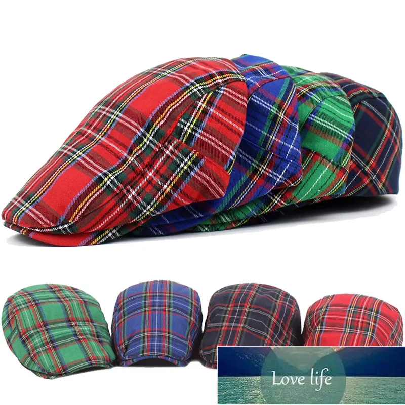 Fransk stil keps plaid beret kvinnor vår sommar bomull irländsk röd grön peaky blinds cap gentlemen vintage vinter damer hatt fabrik pris expert design kvalitet