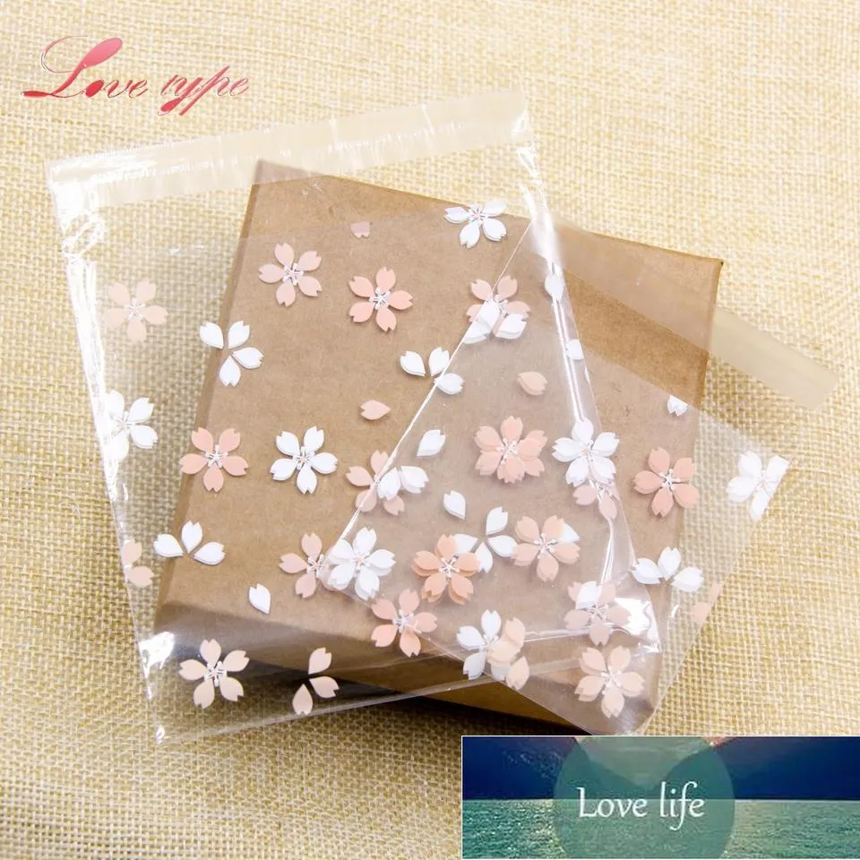 100pcs 벚꽃 사탕 쿠키 플라스틱 가방 DIY 비스킷에 대 한 자체 접착제 스낵 베이킹 패키지 장식 키즈 선물 용품 공장 가격 전문가 디자인 품질