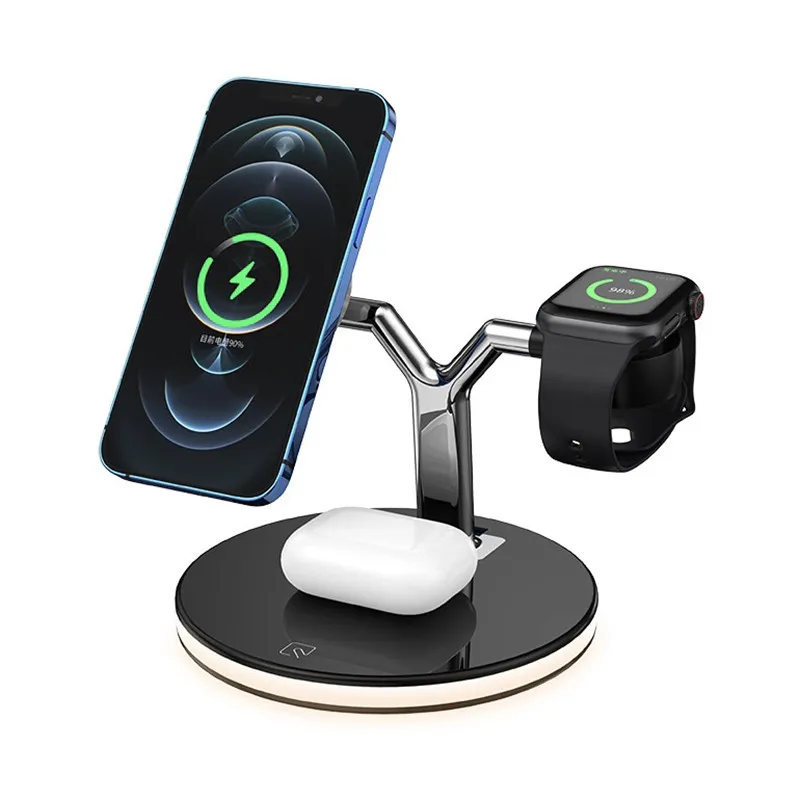 Magnetisches 3-in-1-Wireless-Ladegerät für iPhone 12 Pro Max Mini Apple Watch AirPods Ladestation Dock 20 Stück/mehr