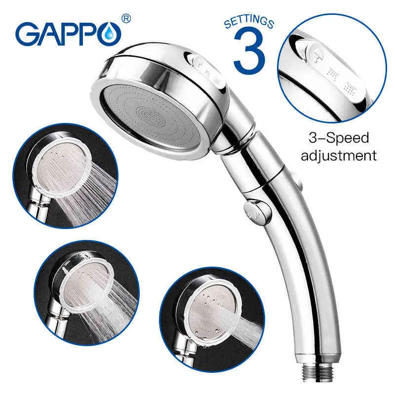 High Pressure Nozzle Shower Head ABS Bathroom Accessories Handheld Water Saving Rainfall Chrome Shower Head H1209