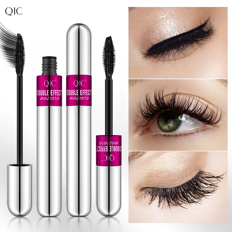 QIC 3D Mascara Sexy Double Effect Waterproof Langdurig Vlekbestendig Swat-proof Moisturizer Geen bloei Slanke krulling Dikke en volle wimpers Make-up