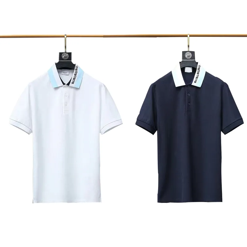 Erkek Polos Gömlek Tasarımcısı Tshirt Erkekler Polo Gömlek Marka Klasik Tişörtleri Nakış Kısa Kollu Yaz Yaka Şerit Katı Renk Göğüs Mektubu Dekorasyon