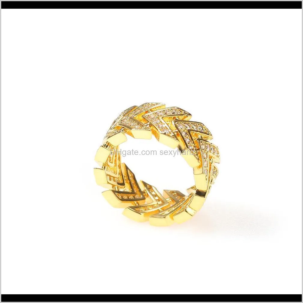 marlary fashion band 18k gold plated custom engraved ring wholesale stack ice out zircons thumb rings for men