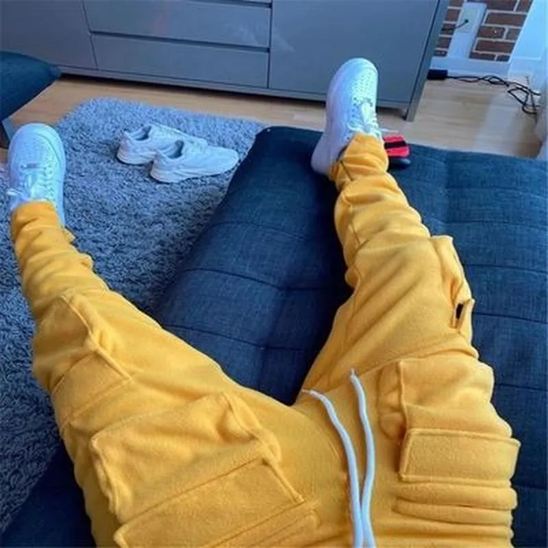 Autumn Winter Fleece Warm Pants Men Streetwear Sweatpants Trousers Work Jogging Outdoor Hip Hop Male Sweat