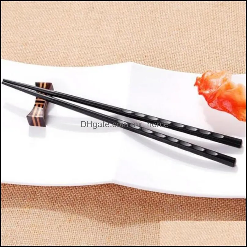 Pair Japanese Chopsticks Alloy Non-Slip Wood Color Sushi Chop Sticks Set Chinese Gift Family Friends Colleagues Gifts
