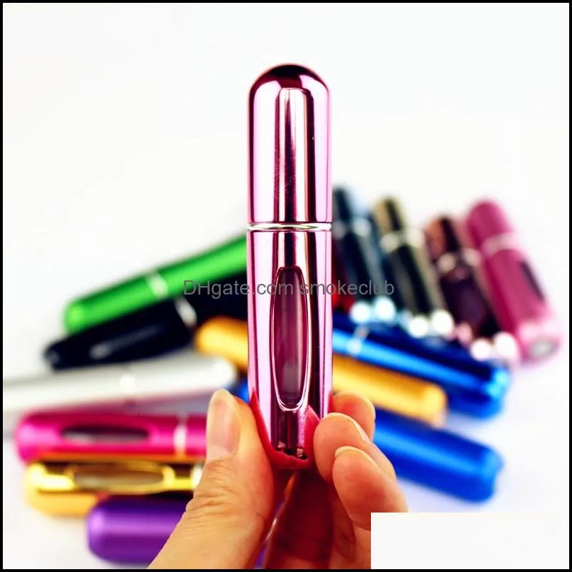 5ml Perfume Spray Bottle Portable Refillable Glass Packing Bottles Empty Cosmetic Containers Travel Aluminum Atomizer V1