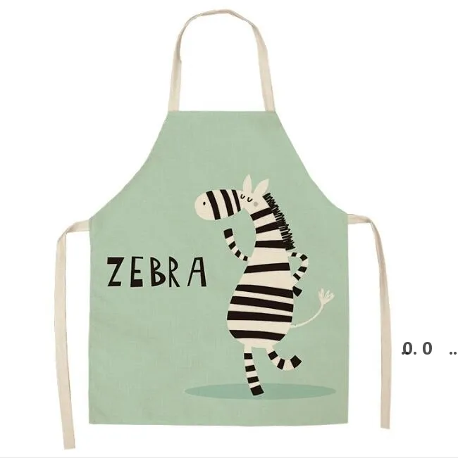 Newcartoons Zebra Baskılı Mutfak Önlükleri Sevimli Kolsuz Ayarlanabilir Unisex Yetişkin Pişirme Temizleme Önlükleri Restoran Aksesuarları EWE7574