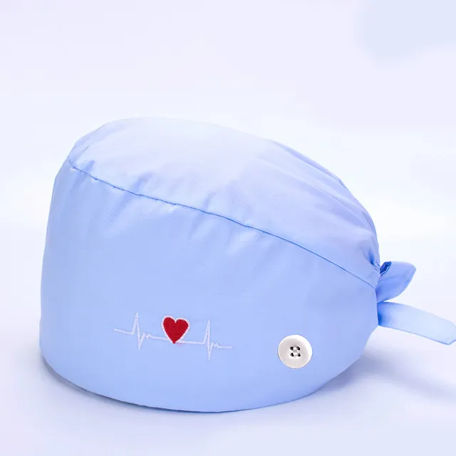 ボタン汗吸収性タオルの美容院の薬局の帽子のための女性のための刺繍の看護師の帽子