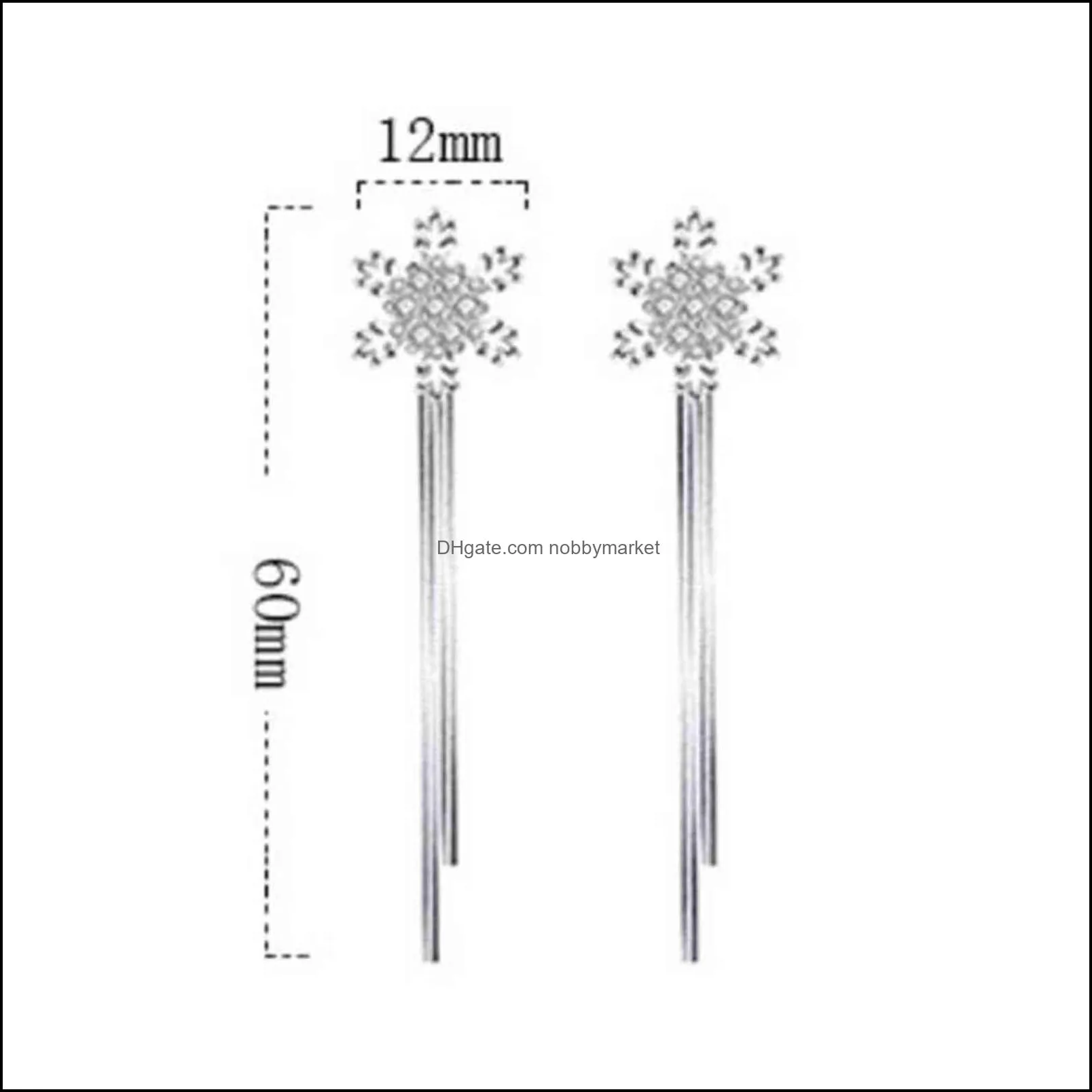 Nehzy 925 Sterling Silver New Jewelry New Woman Fashion Snowflake Hanging Style Exaggerated in the Long Female Drop Earrings